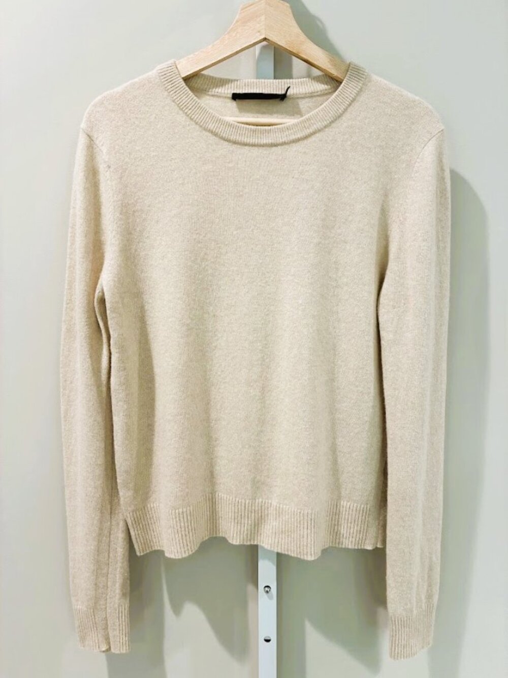 Jenni Kayne Everyday Crewneck Sweater Womens Medium M Wool Cashmere Oatmeal Knit